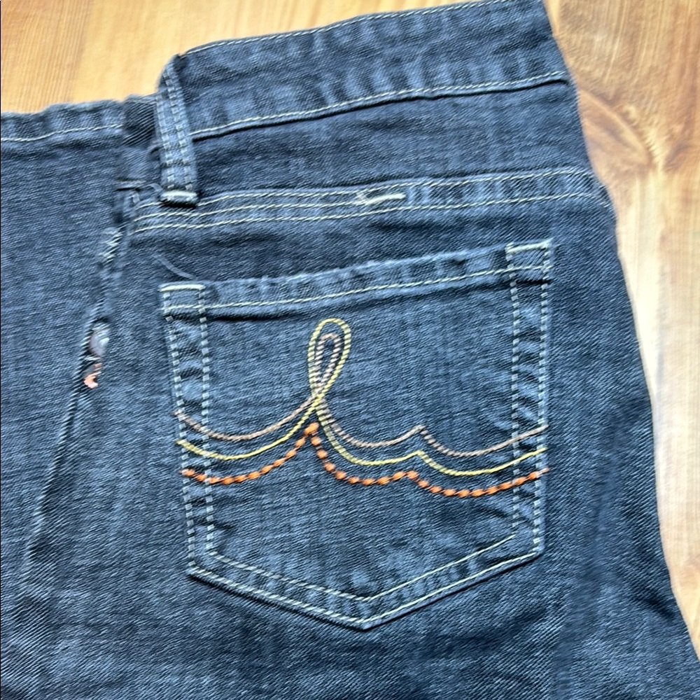 bu from malibu Y2K Low Rise Dark Wash Flare Jeans